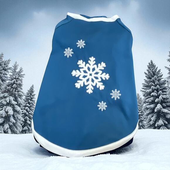 Wondershop Snowflake Dog Sweatshirt Size Large Fleece Lining Pet Pup Blue White - Picture 13 of 13